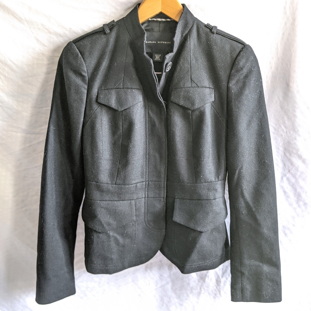 size 00P black jacket | banana republic